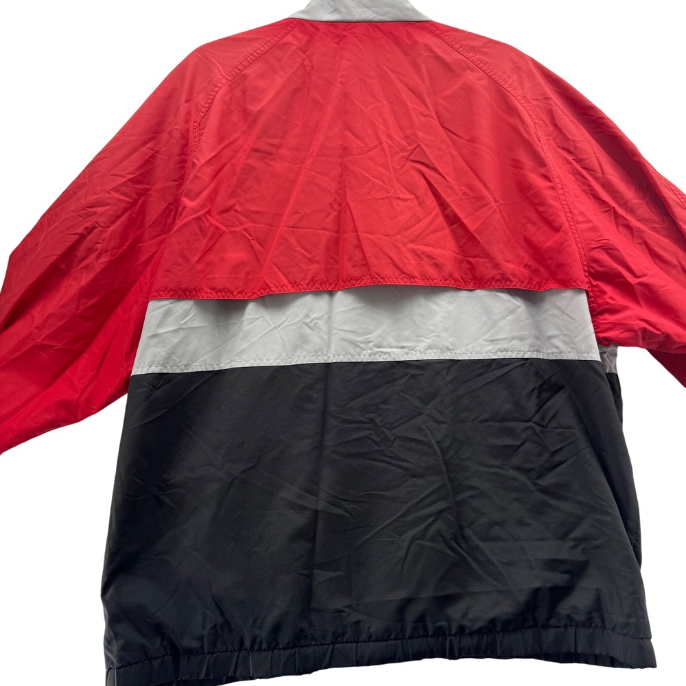 Profile Men's XL Color Block Windbreaker Jacket Red Gray Black Retro 90s Style - Picture 9 of 9